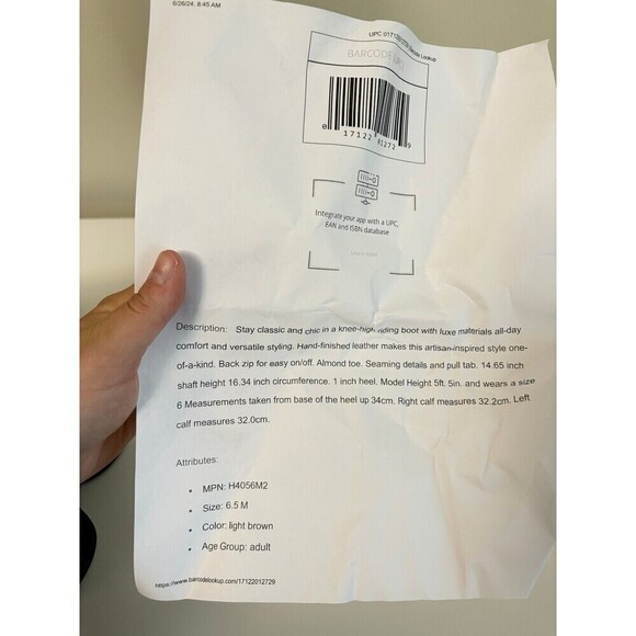 Franco Sarto Meyer Light Brown 6.5 new knee high leather boot - Picture 11 of 12